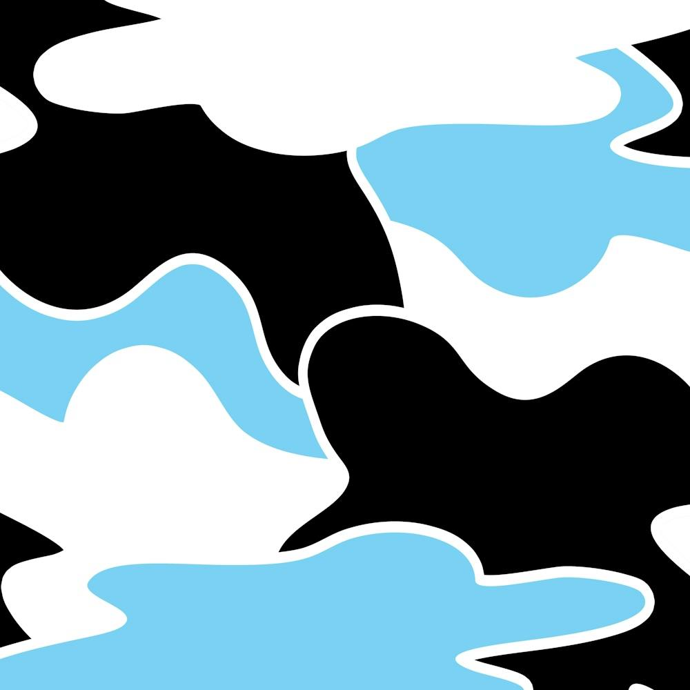 Blue And White Camouflage
