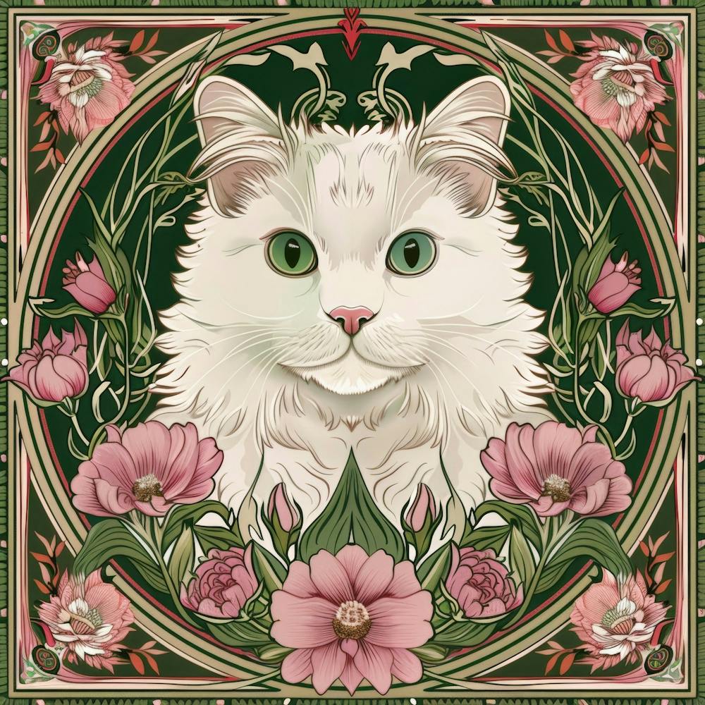 Cat With Flowers 10