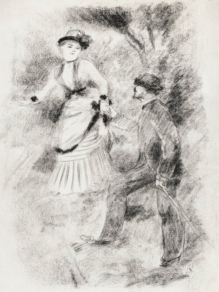 The Descent From The Summit Jean Martin Steadies Hélène, The Banker’S Daughter, Pierre Auguste Renoir