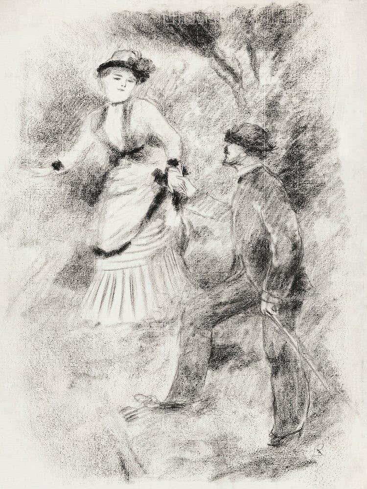 The Descent From The Summit Jean Martin Steadies Hélène, The Banker’S Daughter, Pierre Auguste Renoir