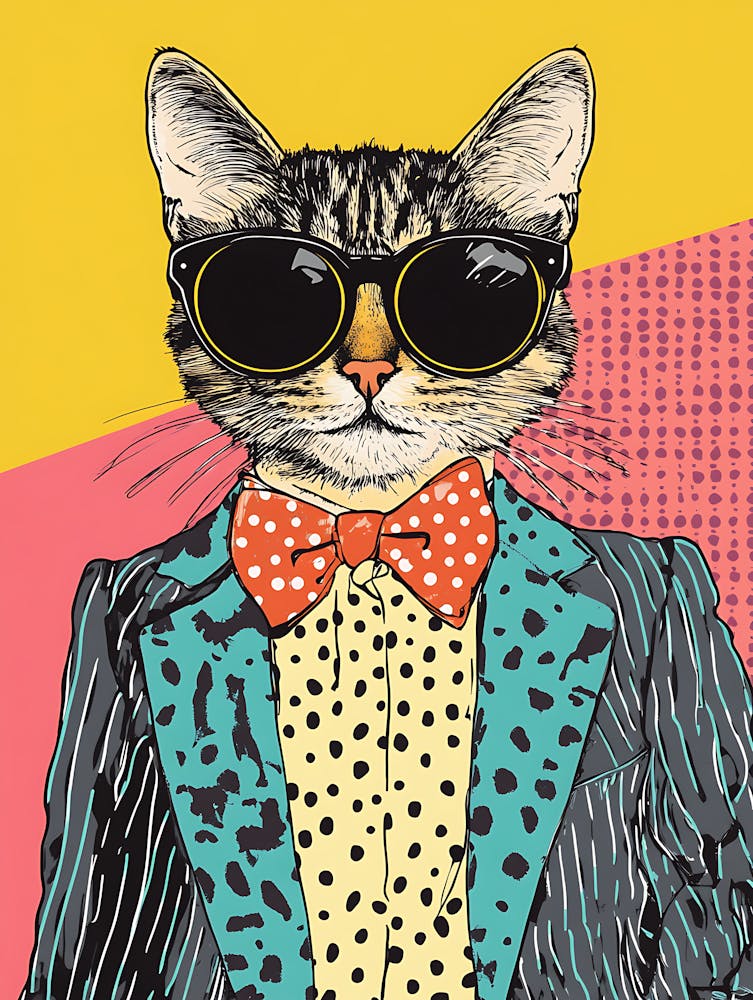 Super Cool Cat Illustration Pop 8