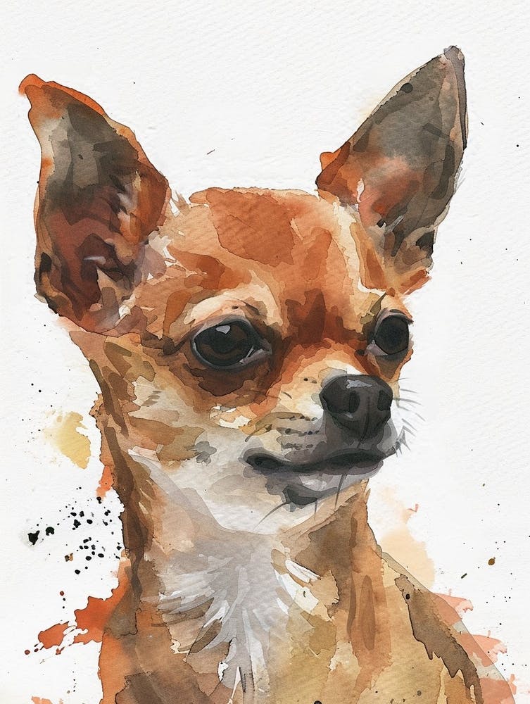 Chihuahua Watercolor Painting 1
