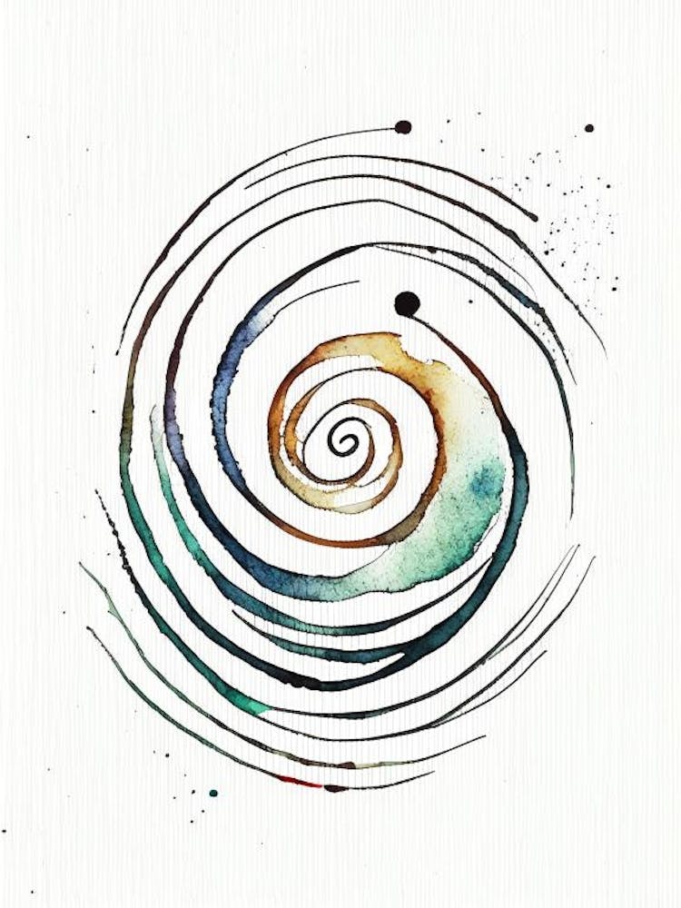 Spiral Symbol 1 Minimal Watercolour