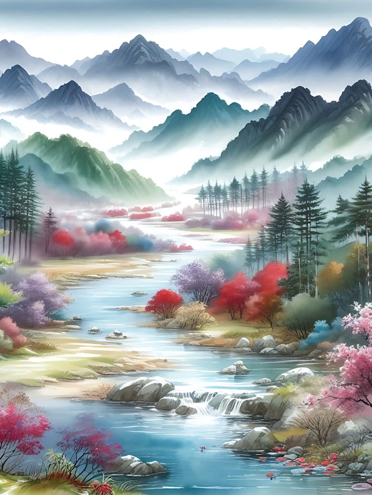 Watercolor Vibrant Country 15
