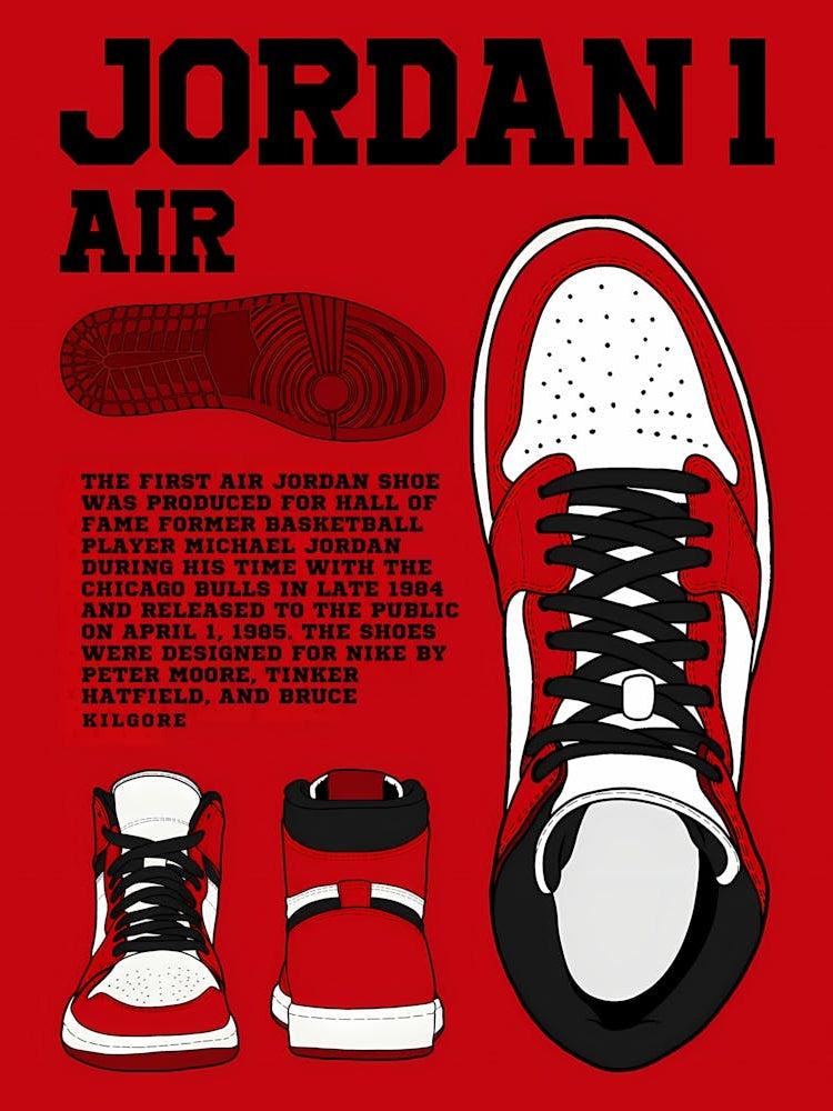 Jordan 1 Air - Air Jordan 1 History - Jordan 1 Chicago Sneaker Art