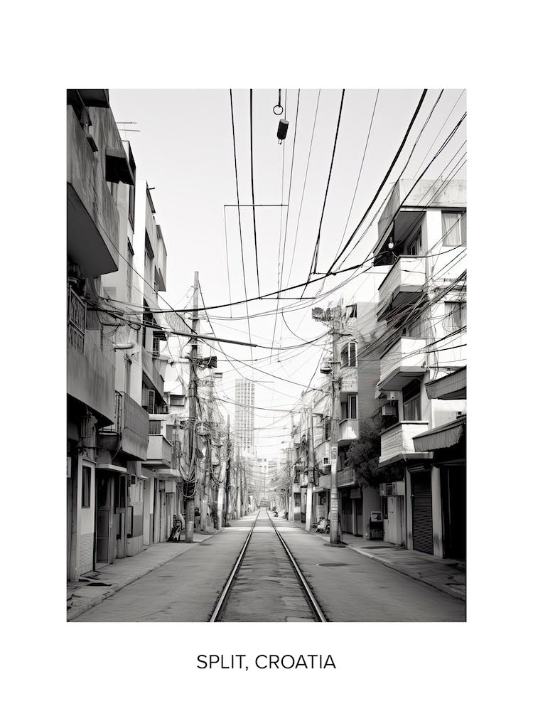 Poster Of Tel Aviv, Israel, Photography In Black And White 8