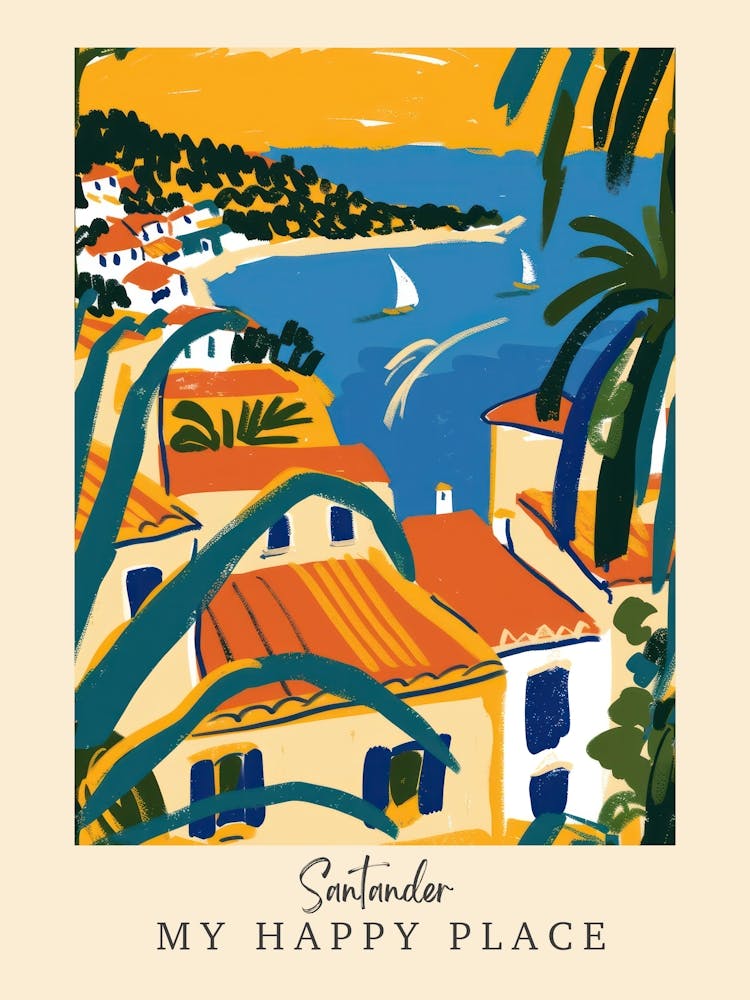 My Happy Place Santander 1 Travel Poster