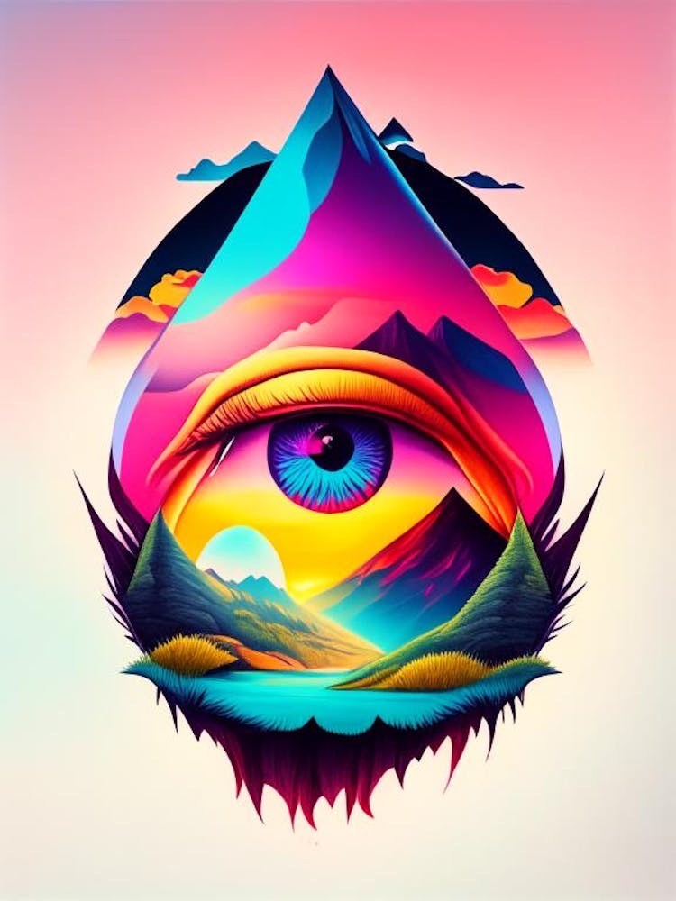 Surreal Landscape, Symbol, Third Eye Tattoo 1
