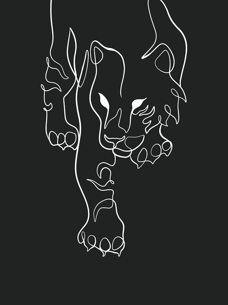 Tiger One Line Dark