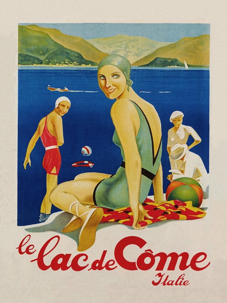 Lake Como Italy Vintage Travel Poster