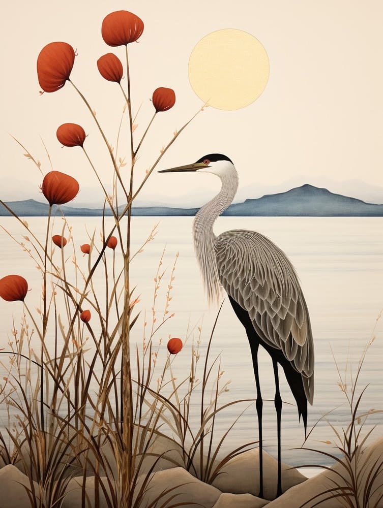 Vogelillustration Kanadareiher 3