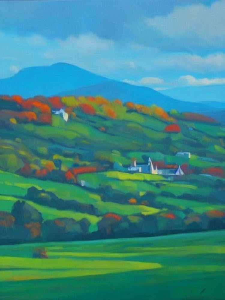 Killarney National Park Ireland Blue Oil Painting 1 