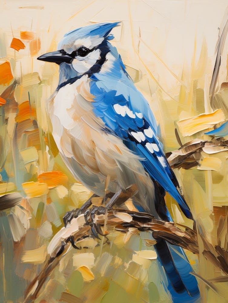 Bird Painting Blue Jay 1