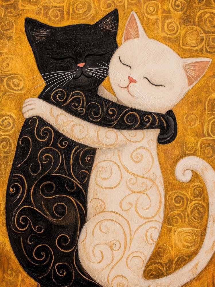 Two Cats Hugging 8