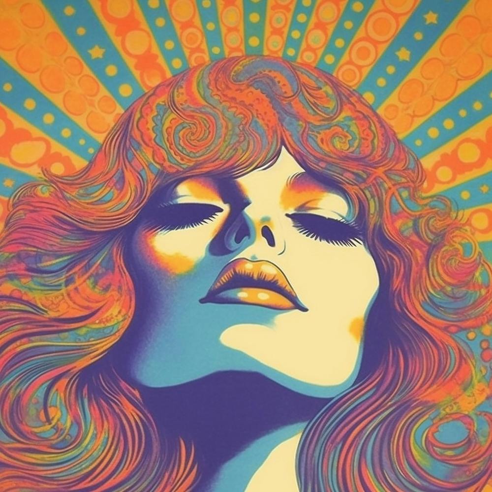 70's Sunshine Girl Vintage Style Poster Art