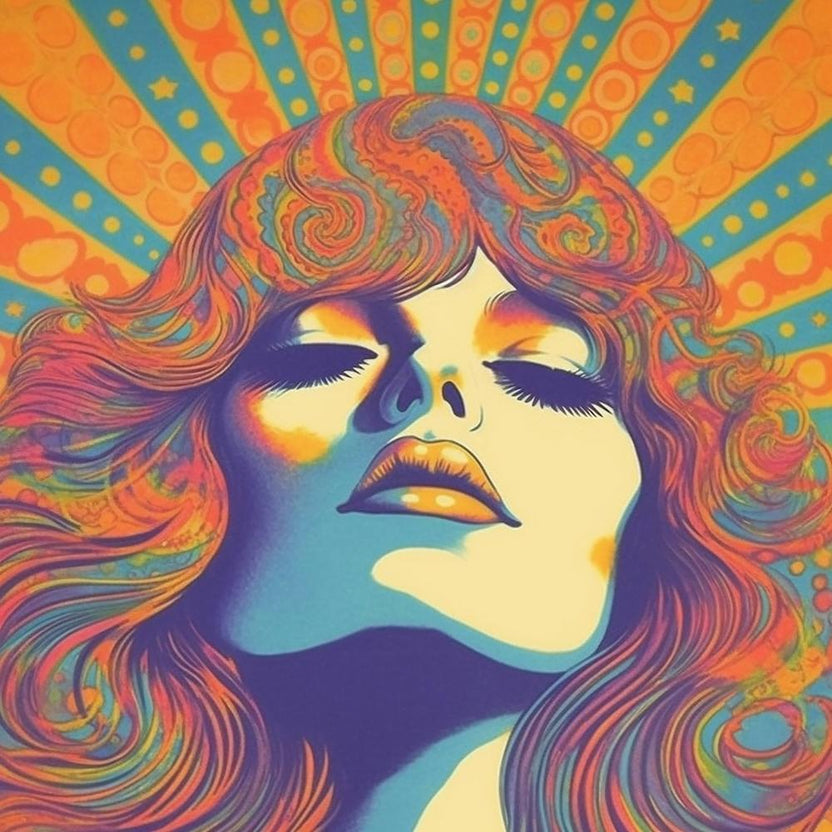 70's Sunshine Girl Vintage Style Poster Art