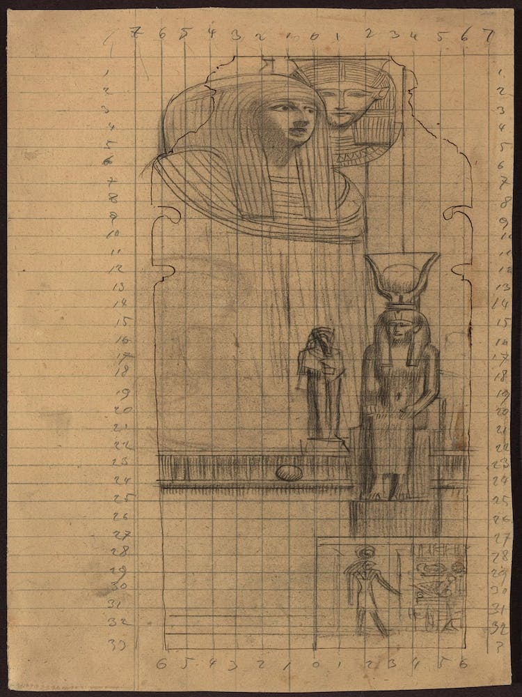 Draft For The Intercolumn Painting Egyptian Art II In The Kunsthistorisches Museum In Vienna, Gustav Klimt