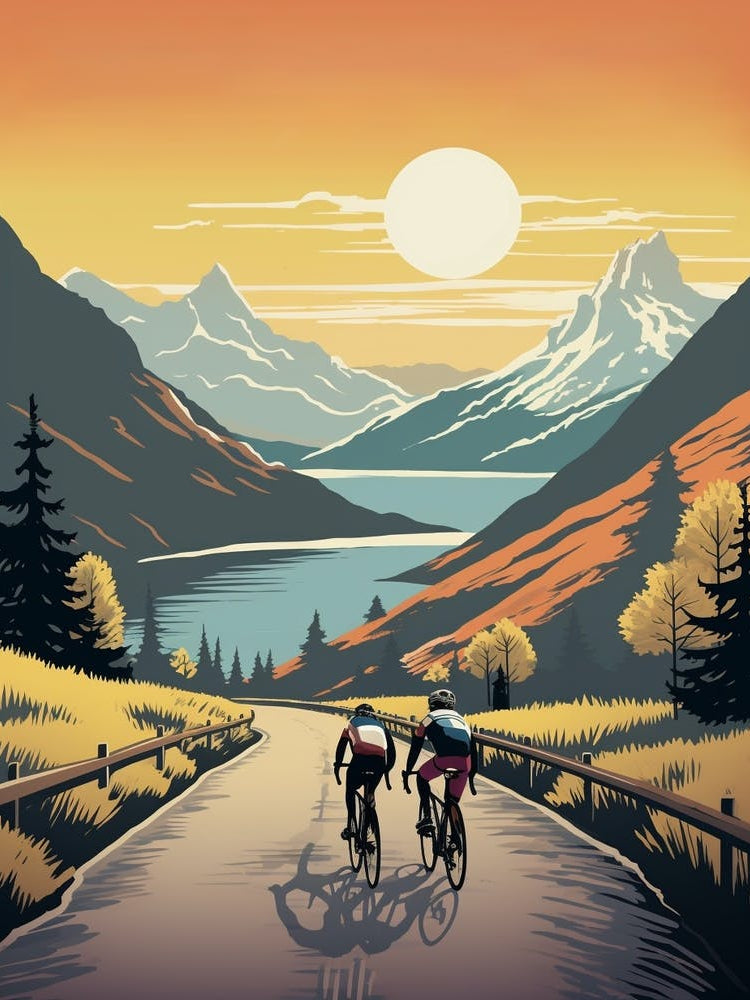 Haute Route France 1 Vintage Travel Illustration