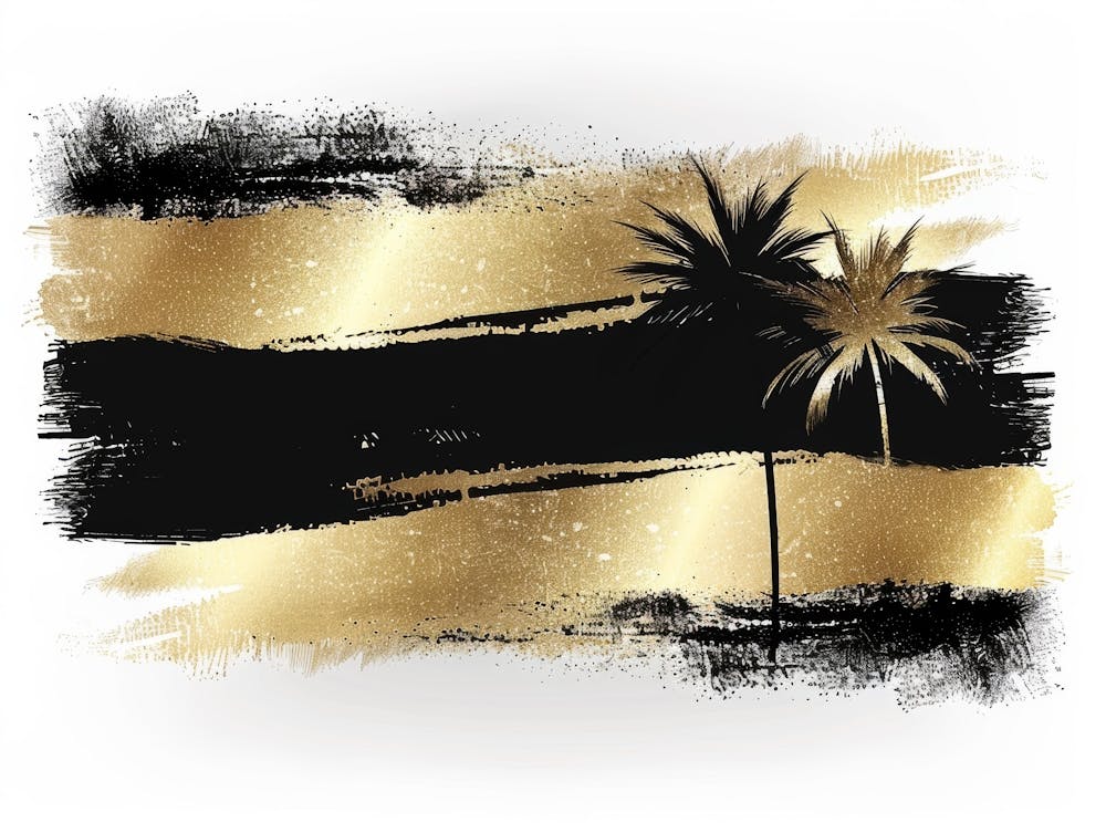Gold And Black Palm Trees 1