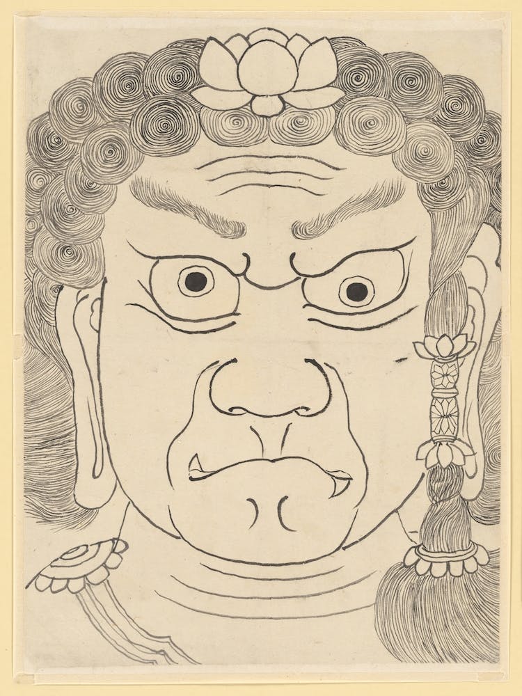 Mask Of Fudō Myōō, Katsushika Hokusai