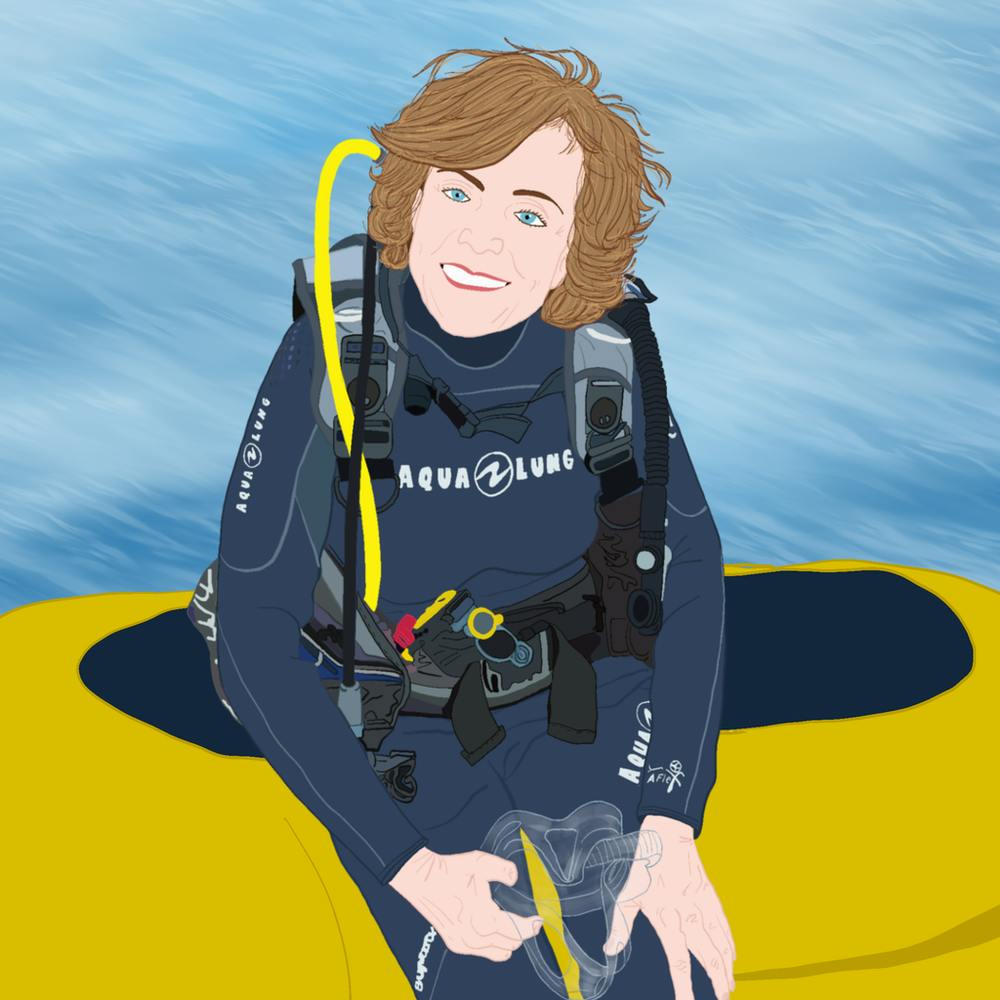 Sylvia Earle - Inspiring women collection - swimming theme 