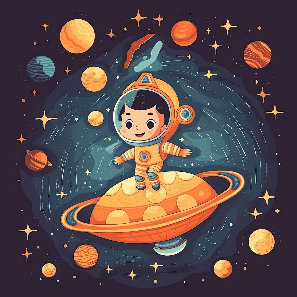 Astronaut Illustration Kids Room 1