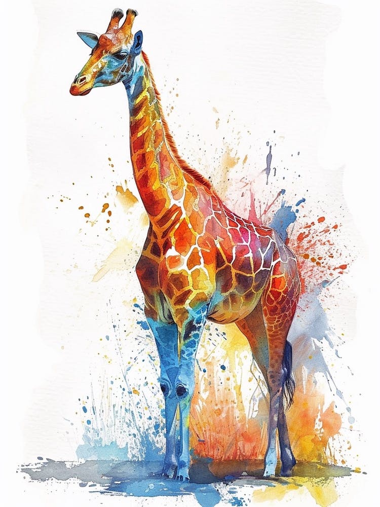 Watercolour Giraffe Splash