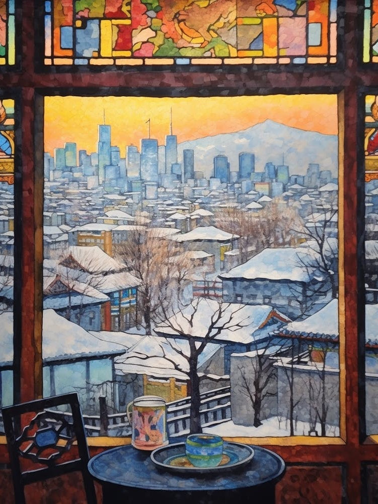 Winter Cityscape Beijing China 4