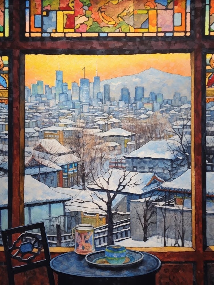 Winter Cityscape Beijing China 4