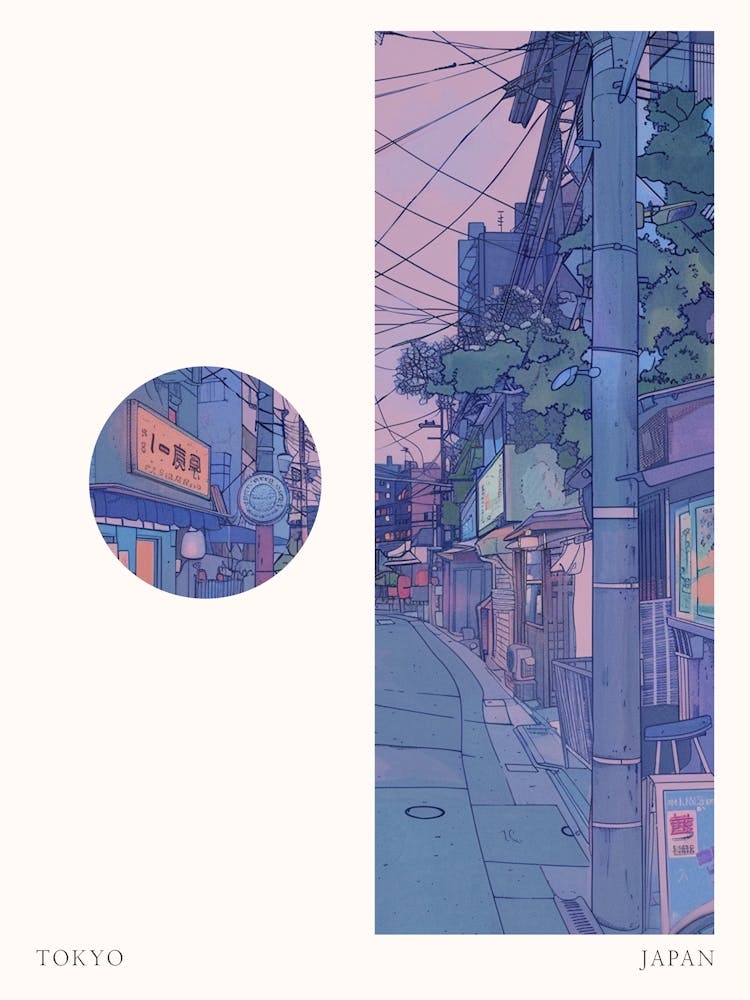 Tokyo Japan 2 Cut Out Travel Poster