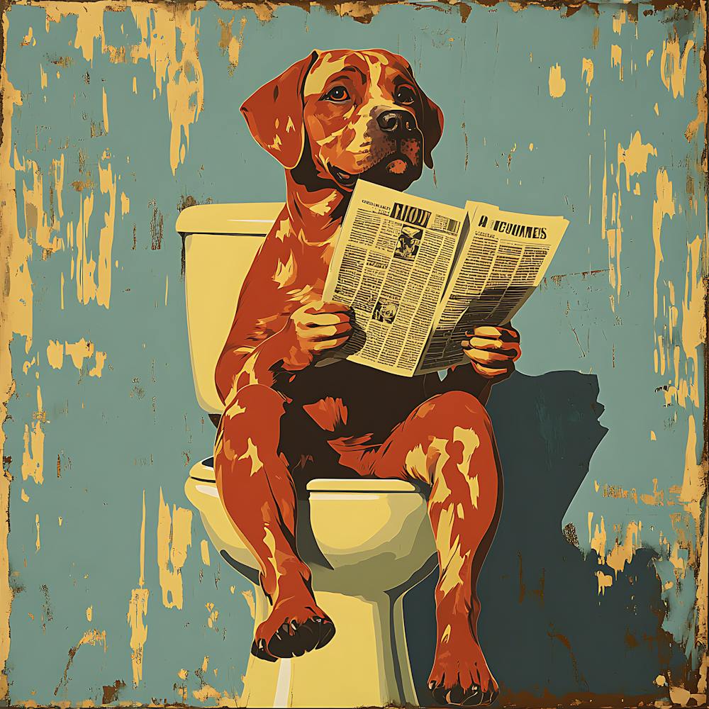 Dog Reading Newspaper 6