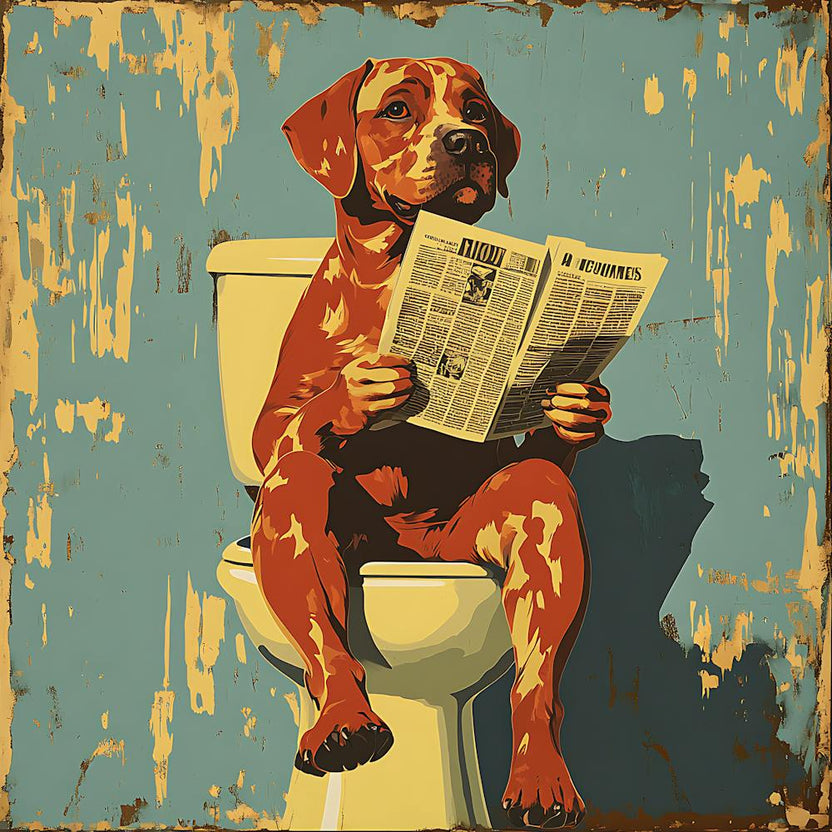 Dog Reading Newspaper 6