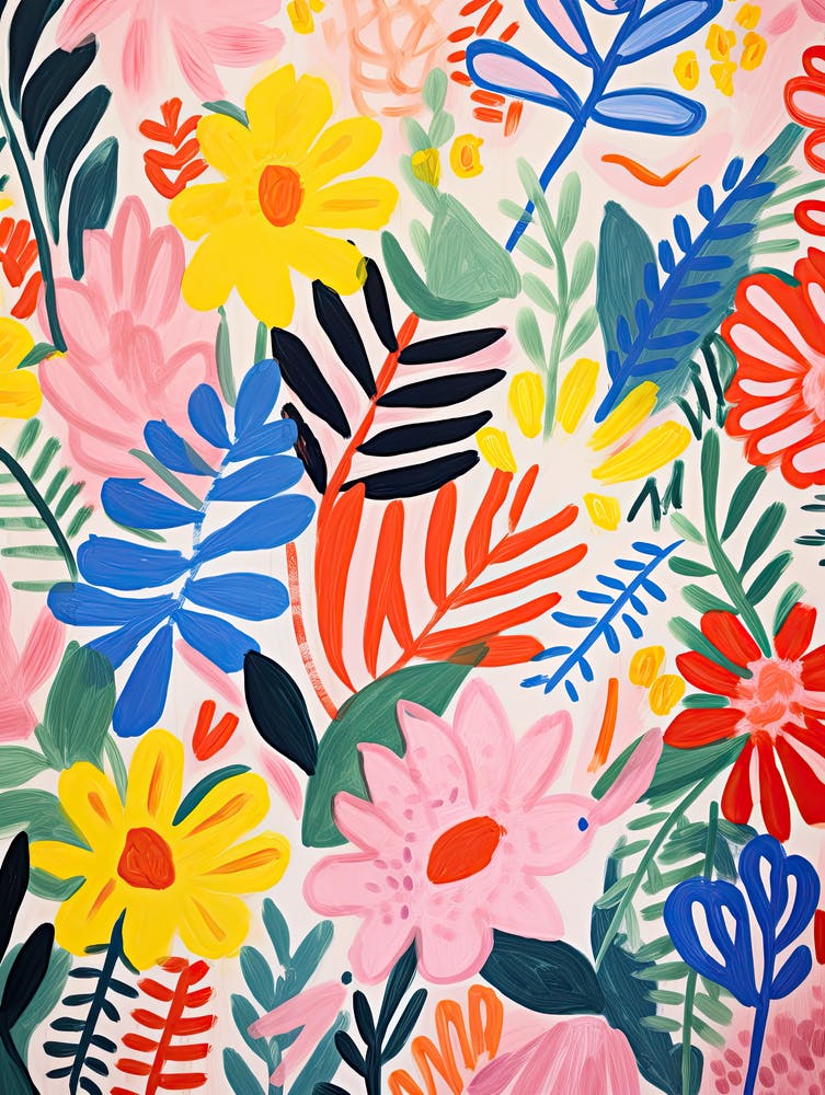 Flowers 67, Matisse style, Floral texture