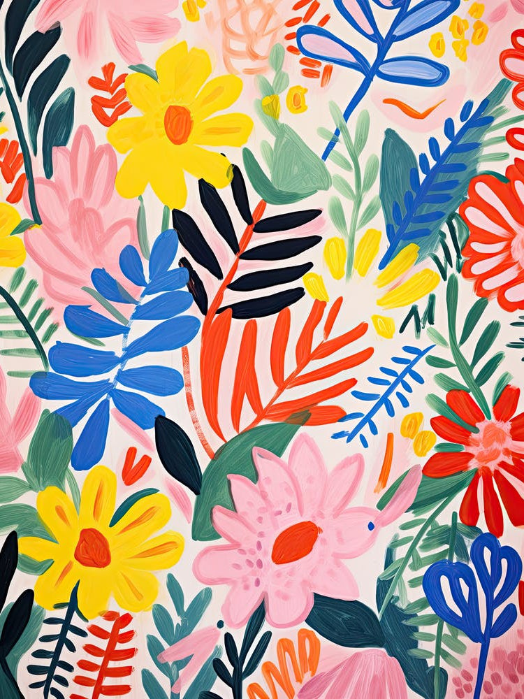 Flowers 67, Matisse style, Floral texture