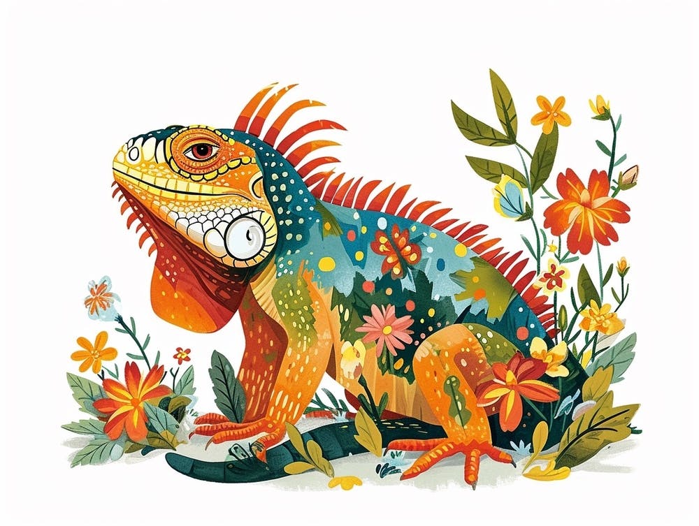 Little Floral Iguana 1