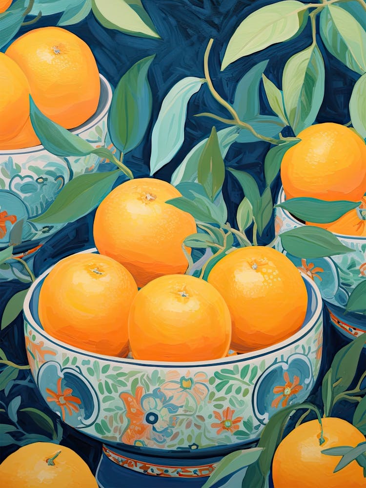 Orangers Food Wal Art Eclectic