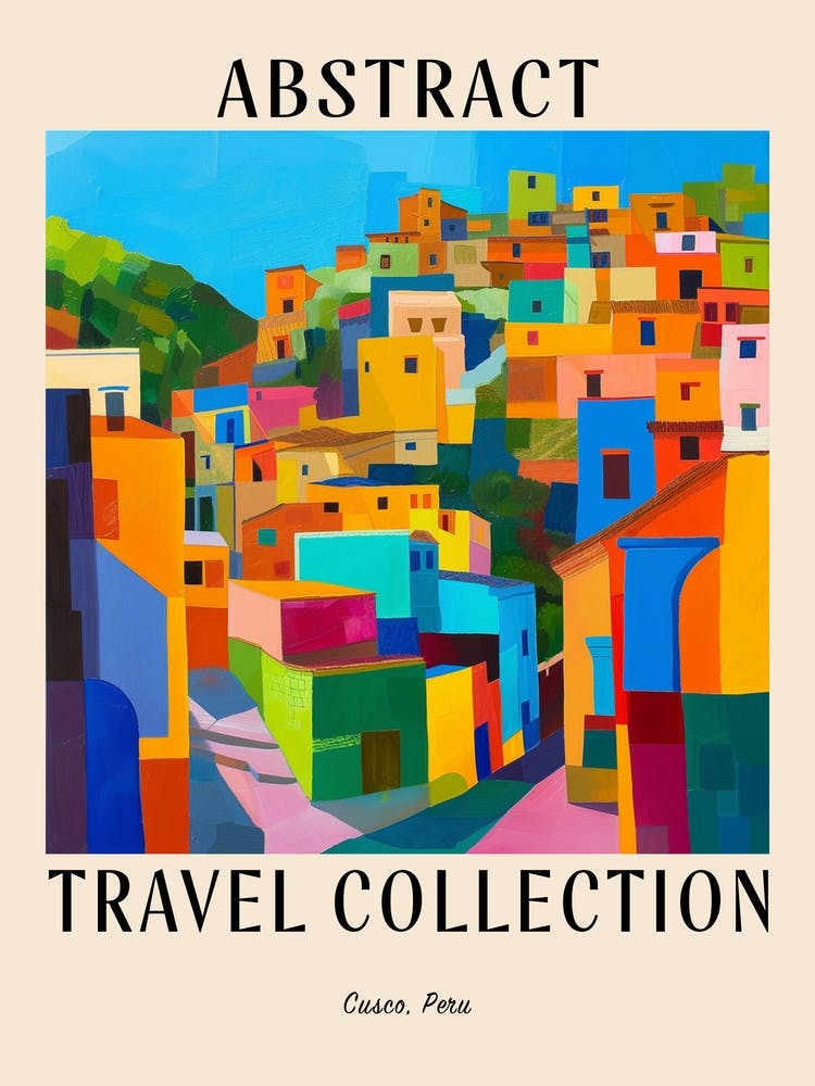 Abstract Travel Collection Poster Cusco Peru 3