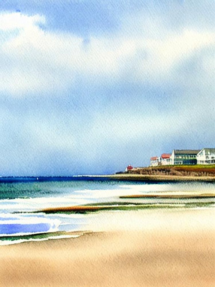 Ocean Grove Beach 2, New Jersey Aquarell