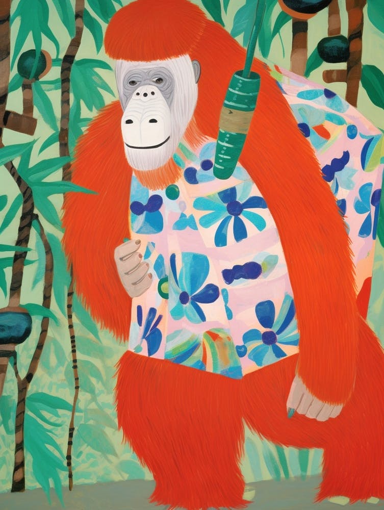 Maximalist Animal Painting Orangutan 2