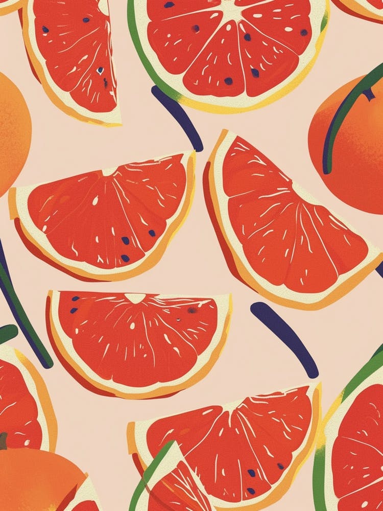 Grapefruit Abstract Pattern Illustration 3