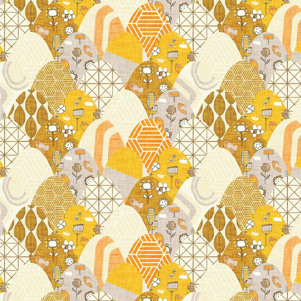 Floral Scales Patchwork Square