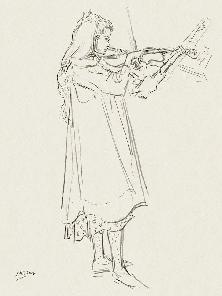 Girl Playing The Violin, Jan Toorop