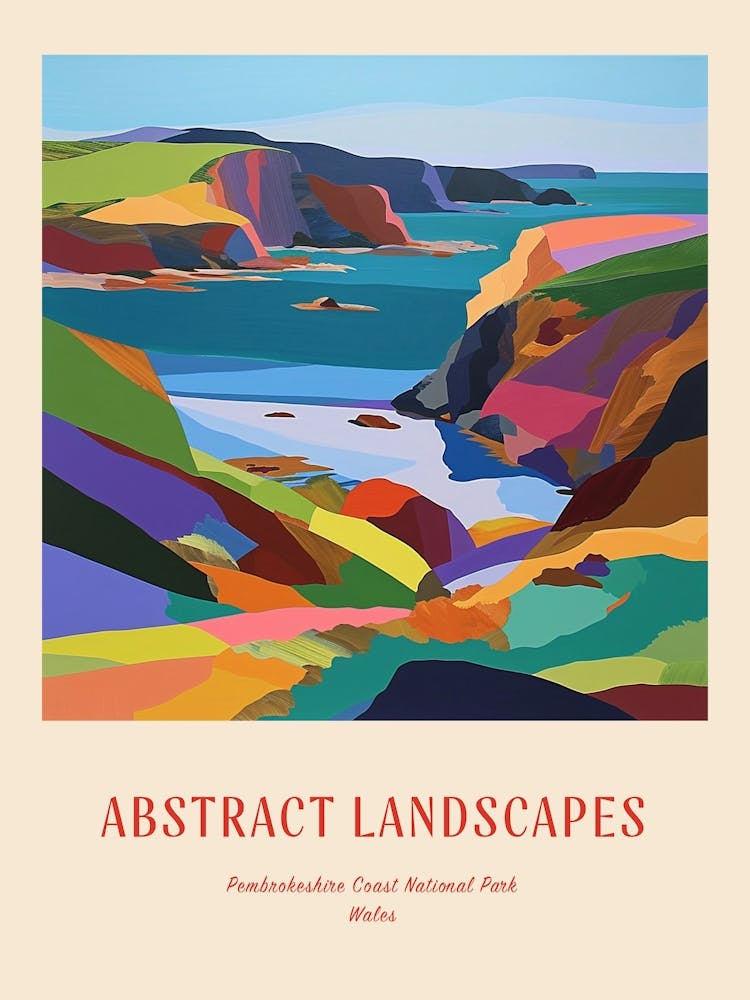 Farbenfrohes Abstraktes Pembrokeshire Coast National Park Wales 2 Poster