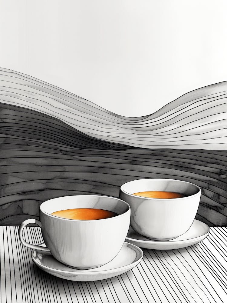 Coffee cups And Mountains