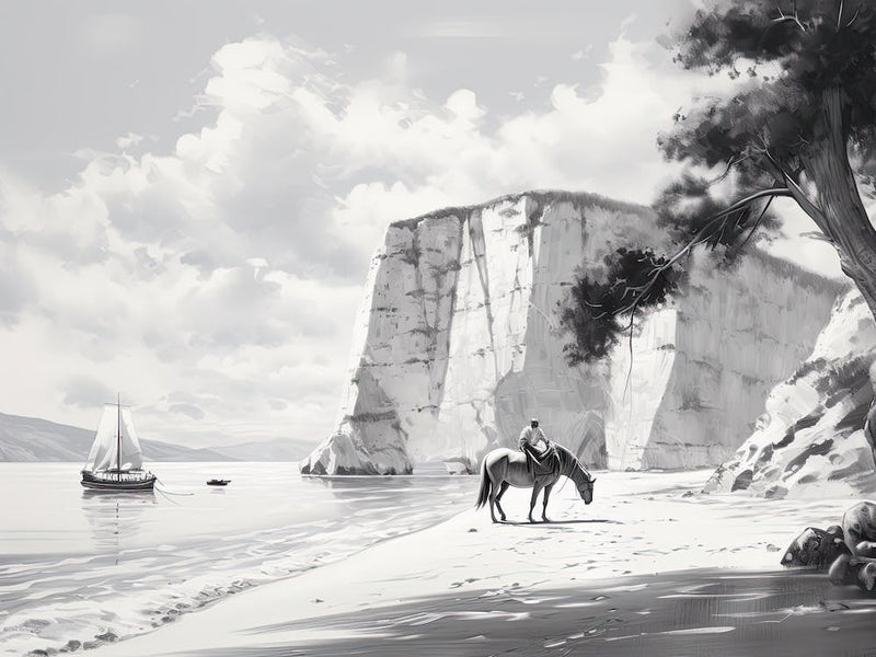 A Horse Oil Painting In Navagio Beach (Shipwreck Beach), Greece, Landscape 3