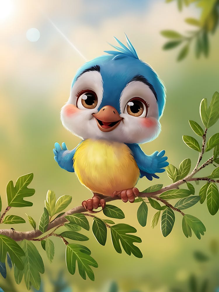 Blue Bird On A Branch