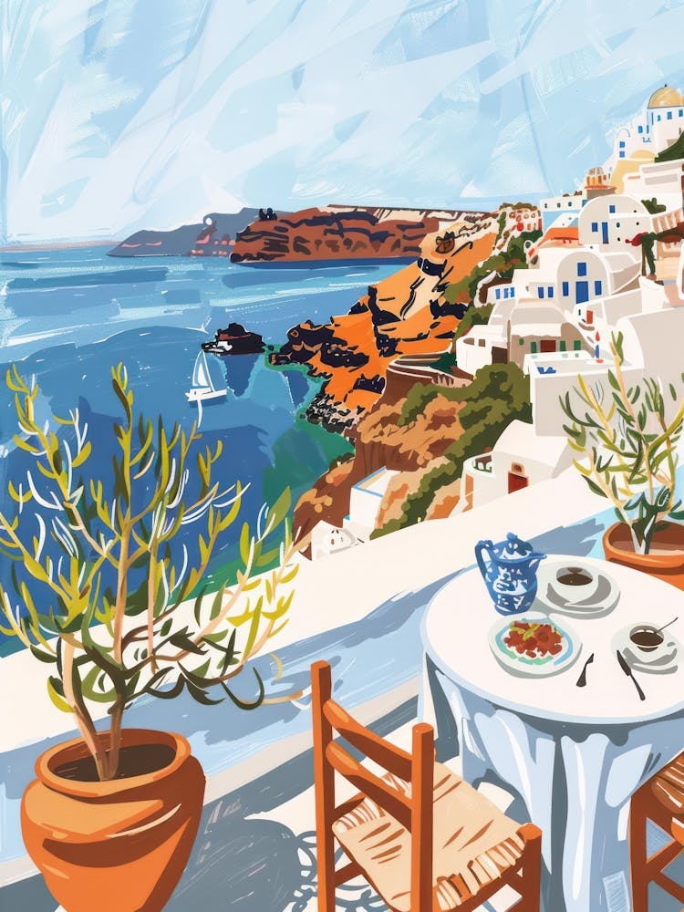 Travel Poster Happy Places Santorini 3