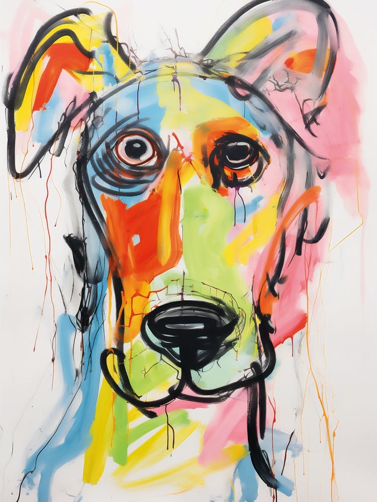 Abstract Graffiti Dog Portrait