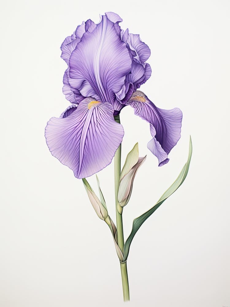 Irises Flower Vintage Botanical 2