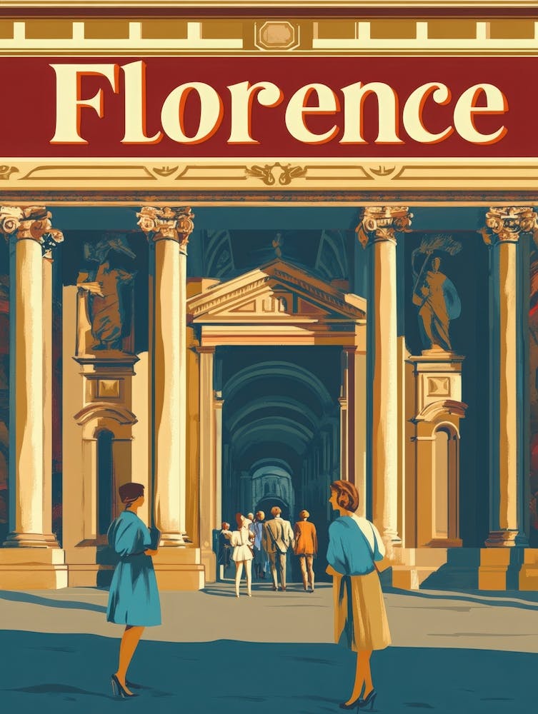 Aihrgdesign A Retro Travel Poster For Florence Featuring The 5